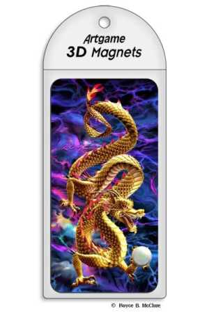 3D Magnet Goldener Drache